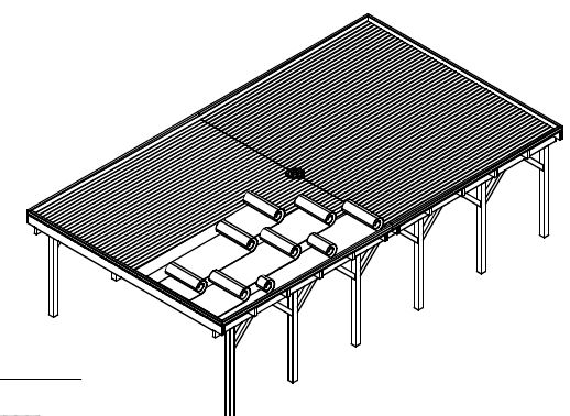 Aufbau eines Carports mit Holzblenden: Verlegen der Dachpappe