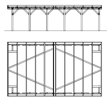 Aufbau eines Carports mit Holzblenden: Montage des Windverbandes