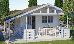 Holzhaus-Villa mit Schleppdach