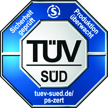 Logo des TÜV Süd für geprüfte Sicherheit Logo des TÜV Süd für geprüfte Sicherheit
