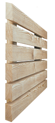 Rautenförmige Holzleisten aus Lärche ergeben einen Rhombuszaun Rautenförmige Holzleisten aus Lärche ergeben einen Rhombuszaun